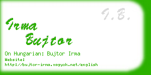 irma bujtor business card